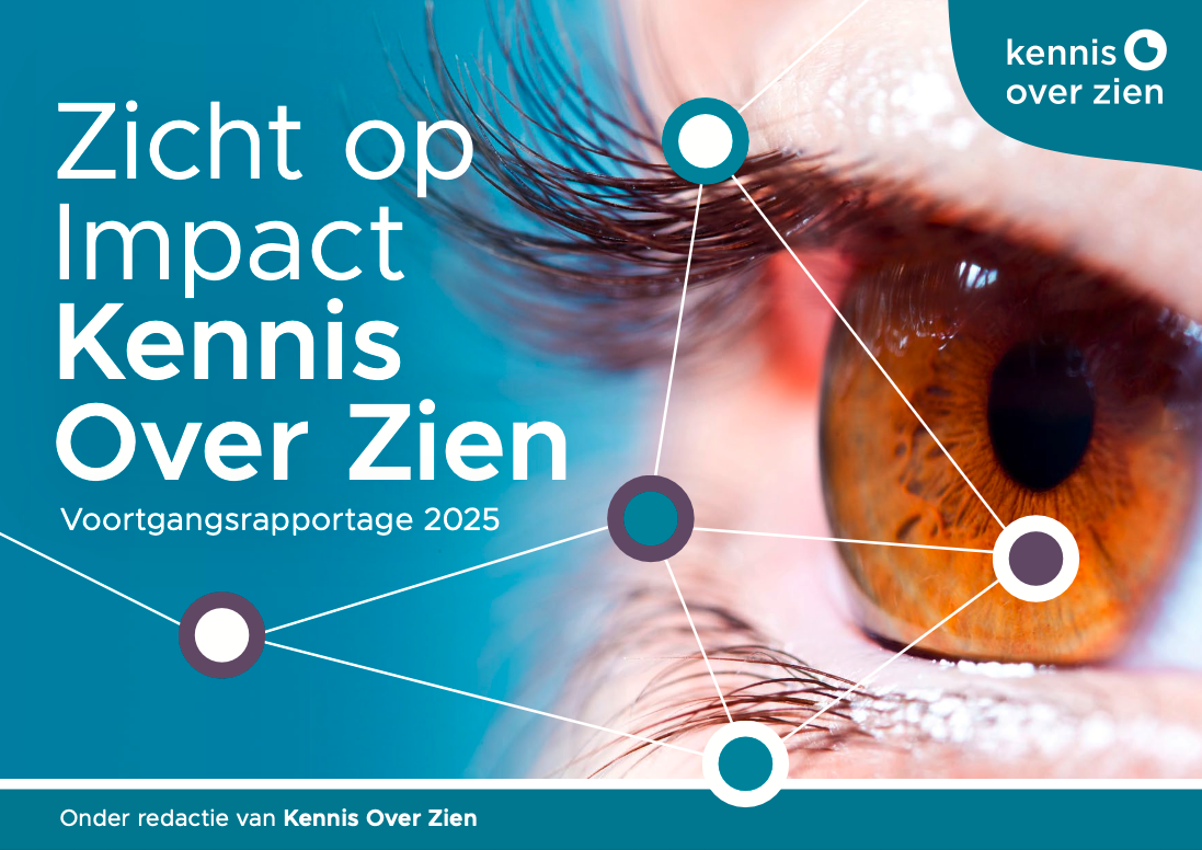 Voorblad voortgangsrapportage 2025 met de tekst 'Zicht op Impact, Kennis Over Zien.'